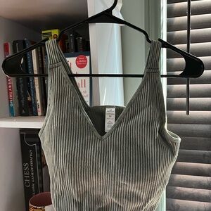 Striped V-Neck Skin Tight Top
